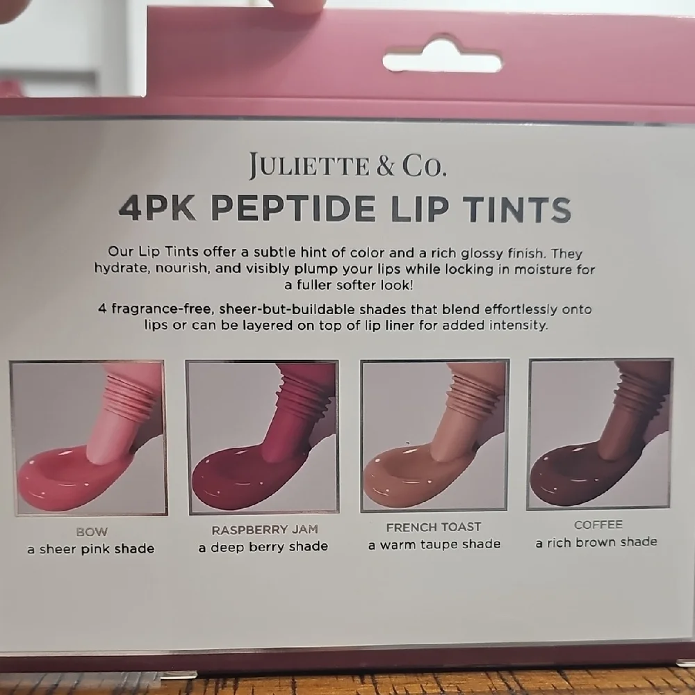 NEW Peptide Lip Tint Set - 4 Pack Lip Balm Lip Gloss Lip Treatment‎ Lipstick